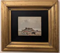 Gino Romiti Coastal Landscape Huile sur panneau