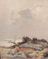 Gino Romiti Coastal Landscape Huile sur panneau
