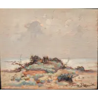 Gino Romiti Coastal Landscape Huile sur panneau