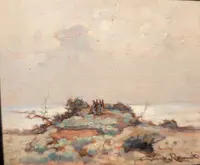Gino Romiti Coastal Landscape Huile sur panneau