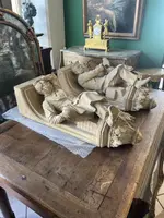 Coppia di elementi scultorei in terracotta – Firmati e datati 1866 “W. Wolff”