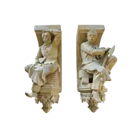 Coppia di elementi scultorei in terracotta – Firmati e datati 1866 “W. Wolff”