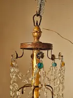 Genoese 6-arm chandelier with crystals