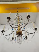 Genoese 6-arm chandelier with crystals