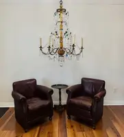 Genoese 6-arm chandelier with crystals