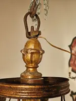 Genoese 6-arm chandelier with crystals