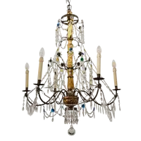 Genoese 6-arm chandelier with crystals