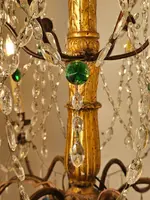 Genoese 6-arm chandelier with crystals