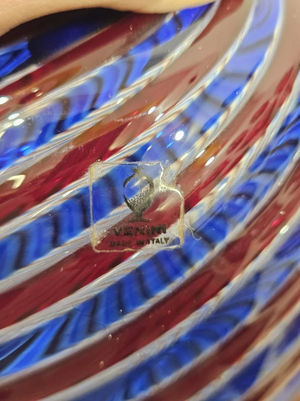 Venini vase - Murano art glass signed and dated 1981