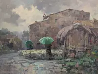 "Returning in the Rain," Giulio da Vicchio.