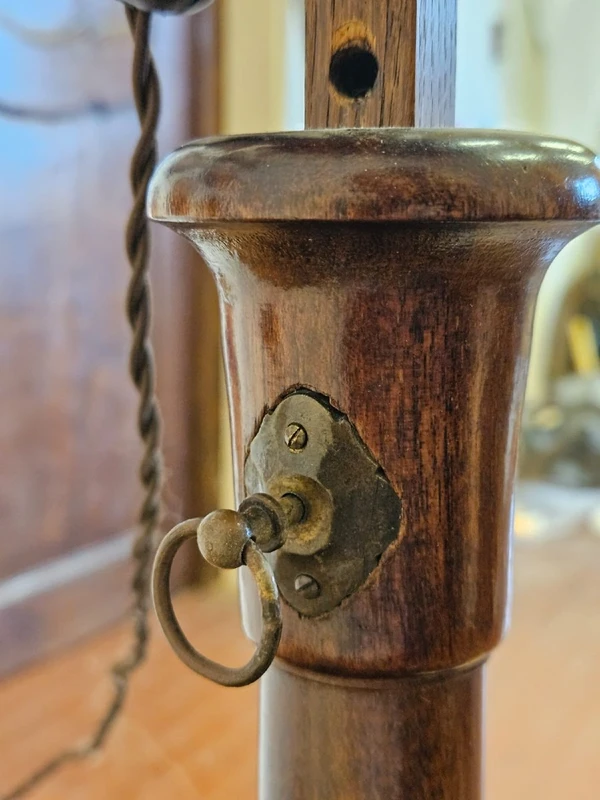 Wooden side table lamp, 20th century