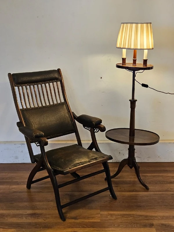 Wooden side table lamp, 20th century