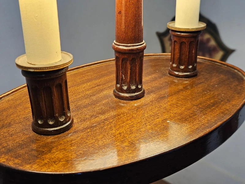 Wooden side table lamp, 20th century