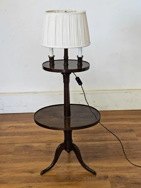 Wooden side table lamp, 20th century