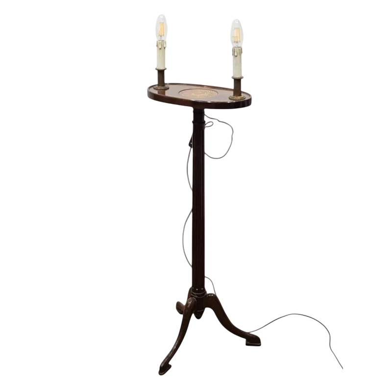 Floor lamp with integrated small table, 20th century