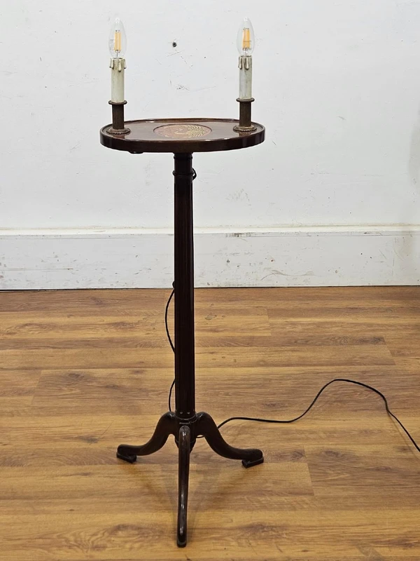 Floor lamp with integrated small table, 20th century