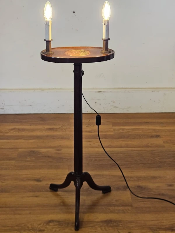 Floor lamp with integrated small table, 20th century