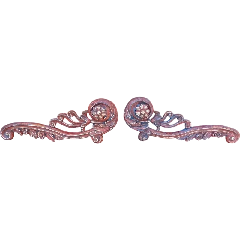 Pair Large Carved Wooden Friezes 17th Century Baroque
