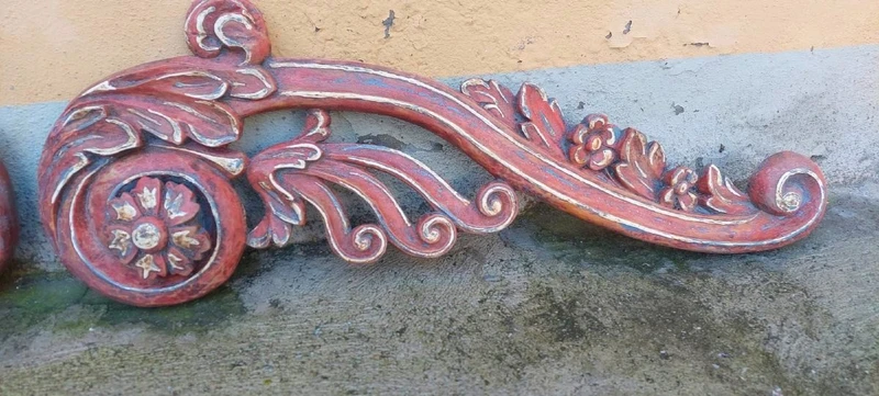 Pair Large Carved Wooden Friezes 17th Century Baroque