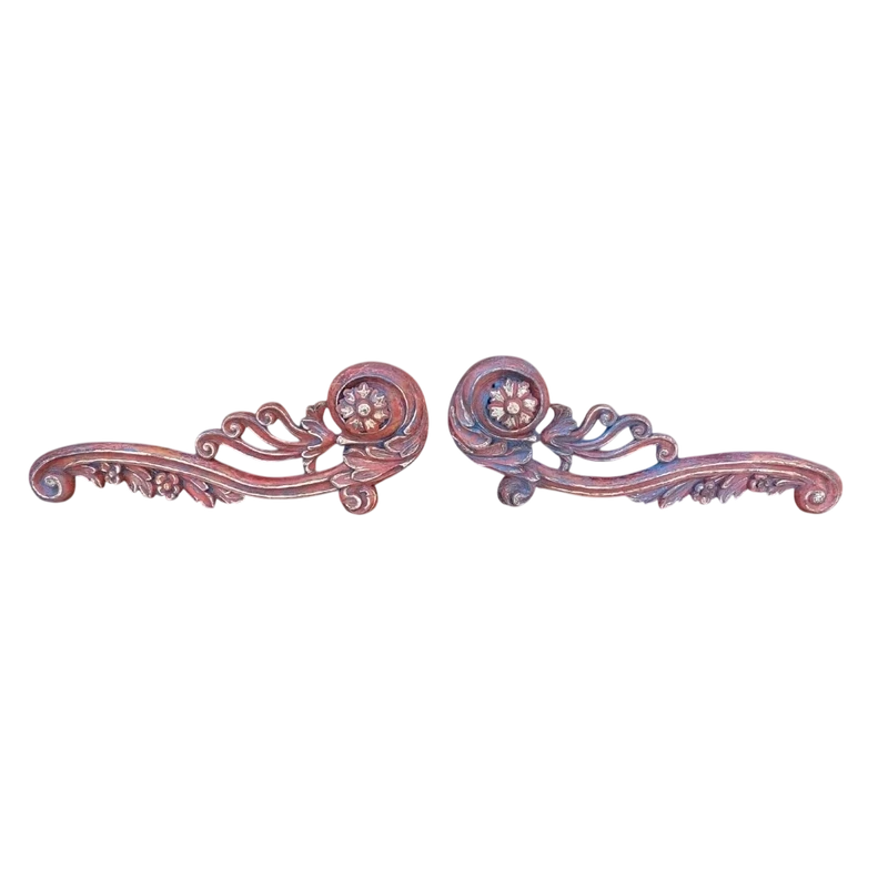 Pair Large Carved Wooden Friezes 17th Century Baroque