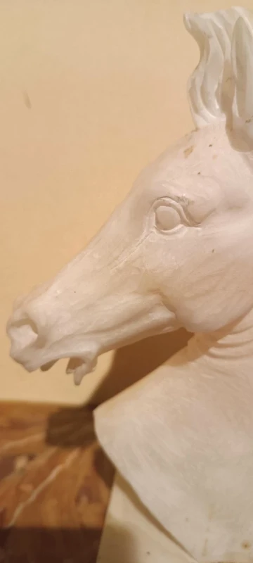 1930s alabaster sculpture depicting a horse