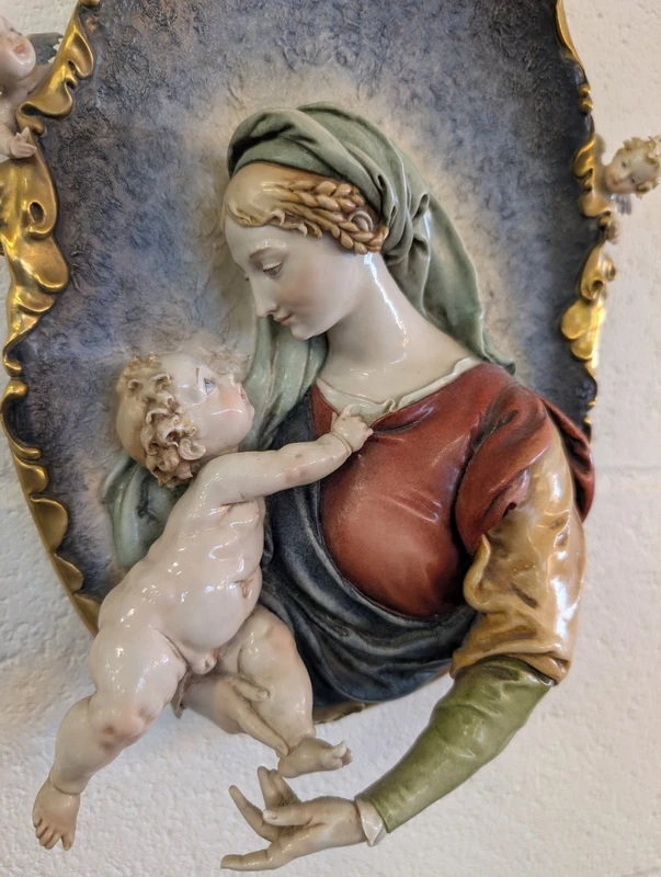 Vierge à l'enfant avec des anges - céramique de Giuseppe Cappe - années 1950