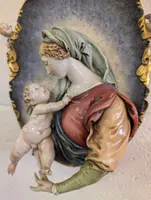 Vierge à l'enfant avec des anges - céramique de Giuseppe Cappe - années 1950