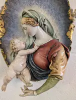 Vierge à l'enfant avec des anges - céramique de Giuseppe Cappe - années 1950