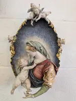 Vierge à l'enfant avec des anges - céramique de Giuseppe Cappe - années 1950