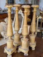 Four Louis XVI gilded wooden mecha candlesticks, late 18th century