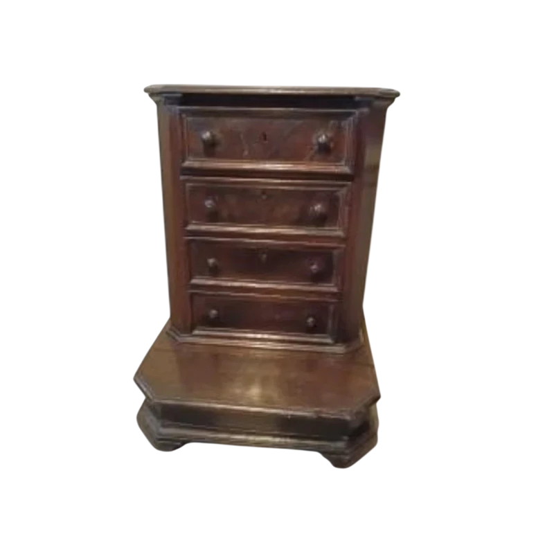 Antique 17th century kneeler with drawers in Tuscan walnut