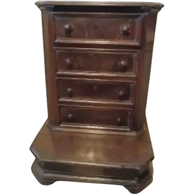 Antique 17th century kneeler with drawers in Tuscan walnut