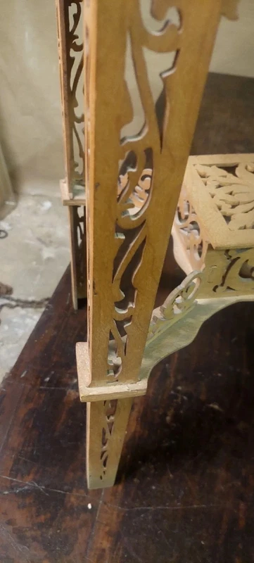 RARE WOODEN FRETWORK COFFEE TABLE COMPANY AMATI TORINO ANTIQUE