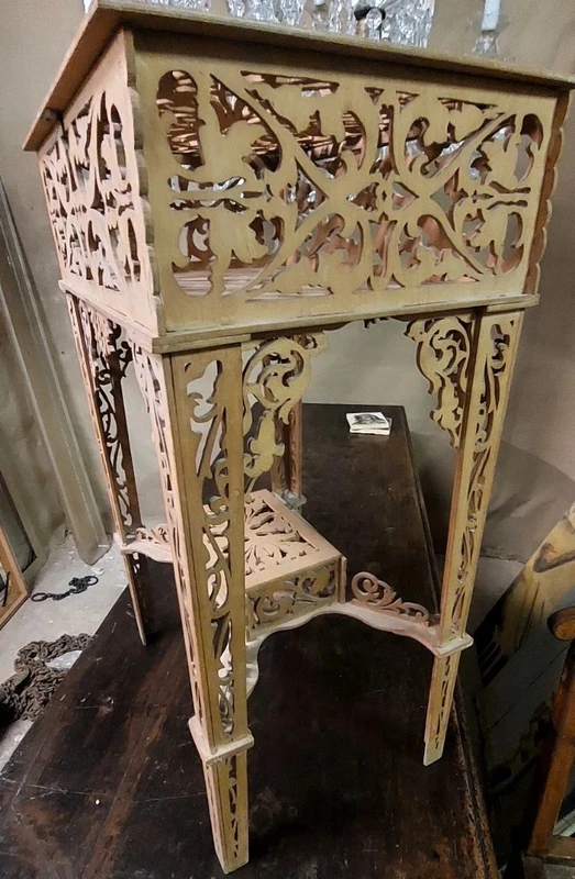 RARE WOODEN FRETWORK COFFEE TABLE COMPANY AMATI TORINO ANTIQUE