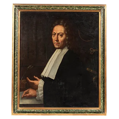 Antique painting portrait of magistrate late 17th early 18th century