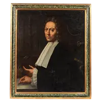 Antique painting portrait of magistrate late 17th early 18th century