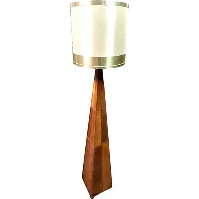 Floor Lamp Design Vintage obelisk lamp in leather Hollywood Regency style 1970s