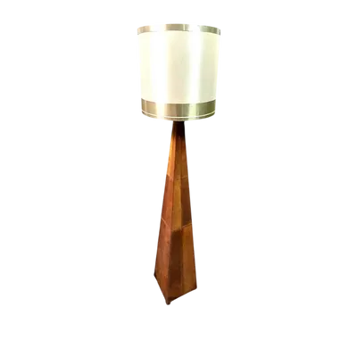 Floor Lamp Design Vintage obelisk lamp in leather Hollywood Regency style 1970s