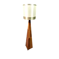 Lampe obélisque en cuir style Hollywood Regency des années 70 Lampadaire design vintage