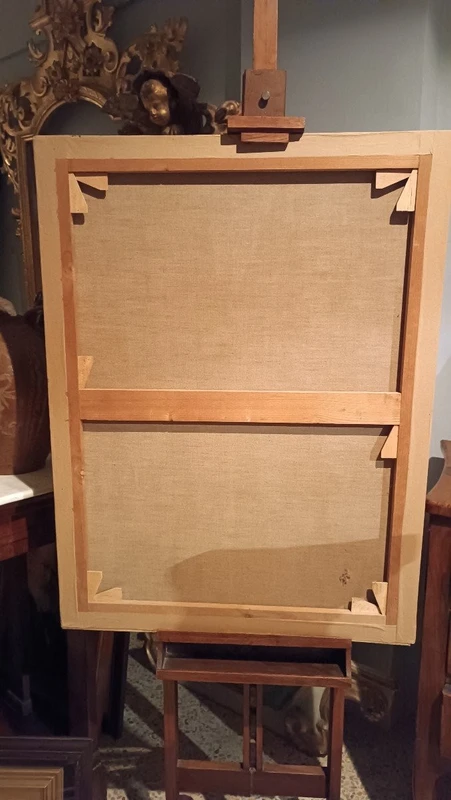 Peinture à l'huile ancienne sur toile École toscane San Luigi Gonzaga