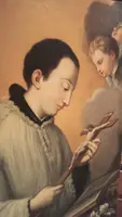 Peinture à l'huile ancienne sur toile École toscane San Luigi Gonzaga