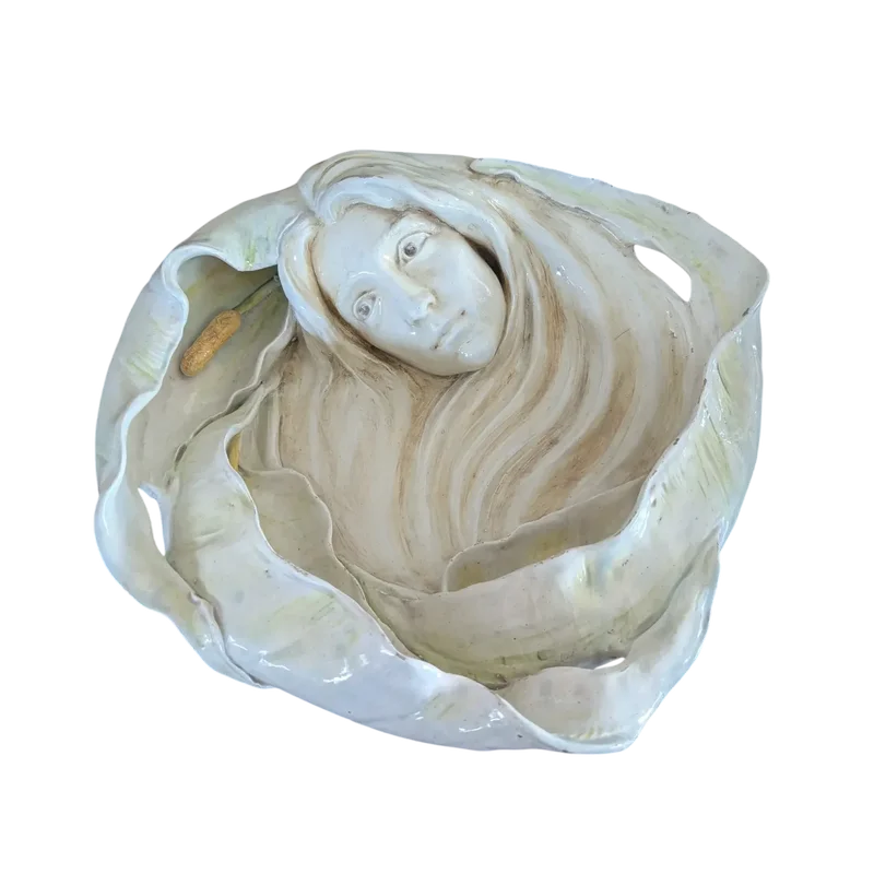 Large Art Nouveau centerpiece in glazed ceramic - Manifattura Quaglino Poggi, Albisola