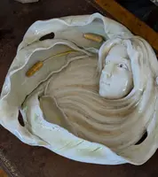 Large Art Nouveau centerpiece in glazed ceramic - Manifattura Quaglino Poggi, Albisola