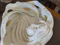 Large Art Nouveau centerpiece in glazed ceramic - Manifattura Quaglino Poggi, Albisola