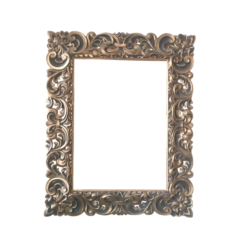 Grand cadre antique laqué et doré 19e siècle Italie