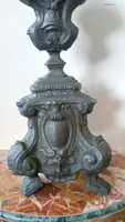Antique silvered copper sheet candlestick 18th century Italy