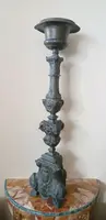 Antique silvered copper sheet candlestick 18th century Italy