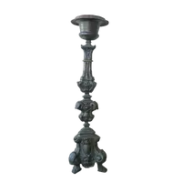 Antique silvered copper sheet candlestick 18th century Italy