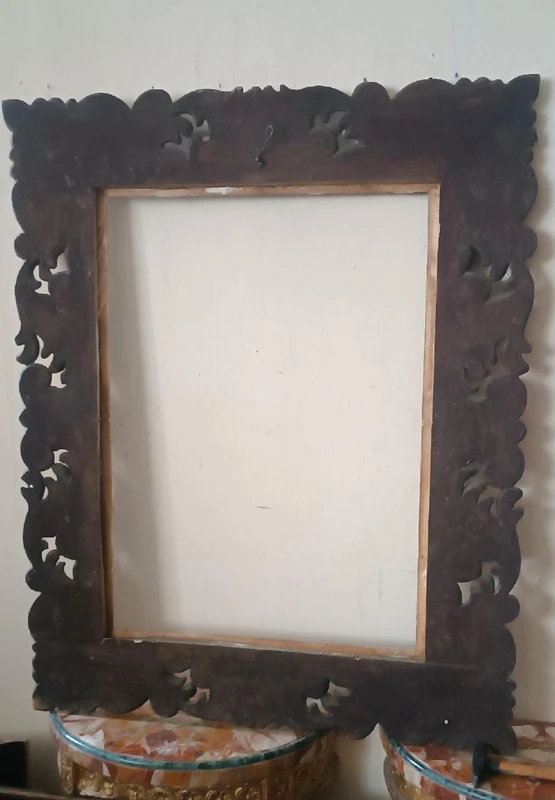 Large Antique lacquered and gilded frame Italy 19th century