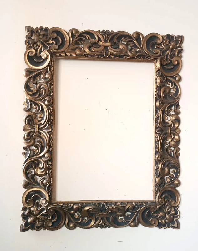 Large Antique lacquered and gilded frame Italy 19th century